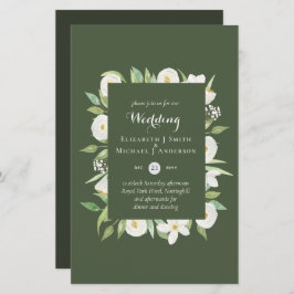 Olive Green Magnolia Budget Hochzeit lädt A9 ein