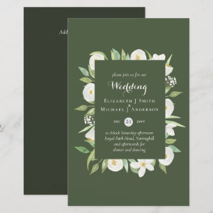Olive Green Magnolia Budget Hochzeit lädt A9 ein