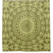 Olive Green Mandala Design Duschvorhang (Vorderseite)