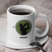 Olive Green Mens Golf Silhouette Kaffeetasse