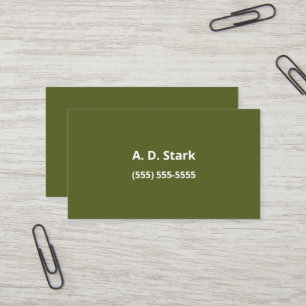 Olive Green Minimalist Business Cards Visitenkarte