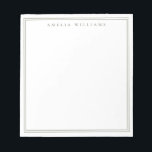 Olive Green Minimalist Monogram Notizblock<br><div class="desc">Create your own personalized notepad with monogram name in elegant chic typography and olive green line border design.</div>