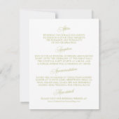 Olive Green Minimalist Wedding Information Card  RSVP Karte (Rückseite)