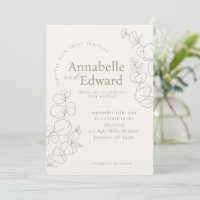 Olive Green Minimalistisch Botanical Wedding