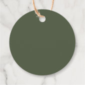 Olive Green Minimalistisch Monogram Wedding Geschenkanhänger (Rückseite)
