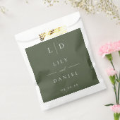 Olive Green Minimalistisch Monogram Wedding Geschenktütchen (Versiegelt)