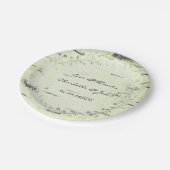 Olive Green Minze Hütte Birch Wreath Garland Pappteller (Schrägansicht)