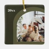Olive Green Modern Arch Photo Modern 2023 Keramikornament (Vorderseite)