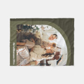 Olive Green Modern Arch Zwei vertikale Foto Fleecedecke (Vorderseite (Horizontal))