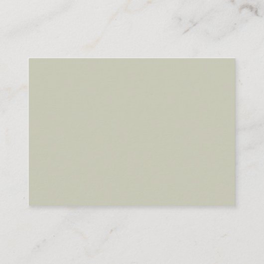 Olive Green Modern Minimalistisch Begleitkarte (Rückseite)