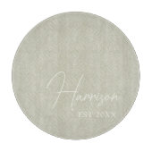 Olive Green Modern Minimalistische Custom Schneidebrett (Vorderseite)