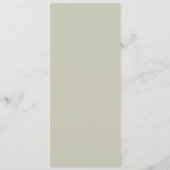 Olive Green Modern Minimalistische Hochzeitsmenü Menükarte (Rückseite)