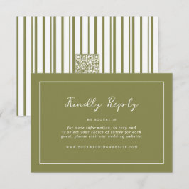 Olive Green Modern Online RSVP Card Begleitkarte