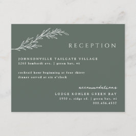 Olive Green Modern Stencied Botanical Details Begleitkarte