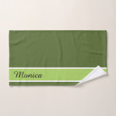 Olive Green Modern und elegante Monogram Signature Badhandtuch Set (Handtuch)