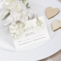 Olive Green Modern Watercolor Floral Wedding