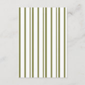 Olive Green Modern Wedding Details Card Begleitkarte (Rückseite)