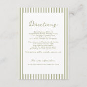 Olive Green Modern Wedding Directions Card Begleitkarte (Vorderseite)