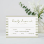 Olive Green Modern Wedding RSVP Card Begleitkarte (Stehend Vorderseite)