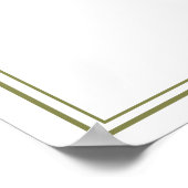 Olive Green Modern Wedding Welcome Sign Poster (Ecke)