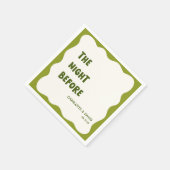 Olive Green Modern Welcome Party Probe Dinner Serviette (Ecke)