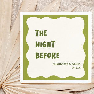 Olive Green Modern Welcome Party Probe Dinner Serviette