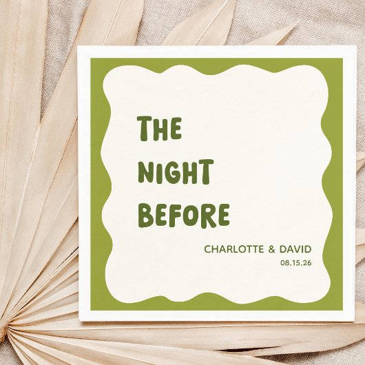 Olive Green Modern Welcome Party Probe Dinner Serviette