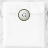 Olive Green Monogram Golf Ball Runder Aufkleber (Tasche)