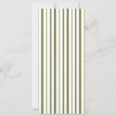 Olive Green Monogram Long Wedding Menu Card Einladung (Rückseite)