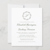 Olive Green Monogram Script Hochzeit (Vorderseite)