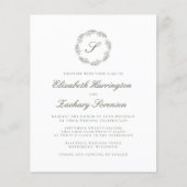 Olive Green Monogram Script Hochzeit (Vorderseite)