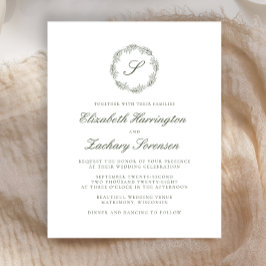 Olive Green Monogram Script Hochzeit