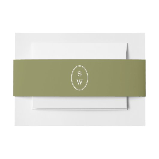 Olive Green Monogram Wedding Belly Band (Vorderseite Beispiel)