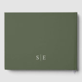 Olive Green Monogram Wedding Gästebuch (Rückseite)