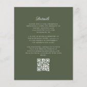 Olive Green Monogram Wreath QR Code Hochzeit (Rückseite)