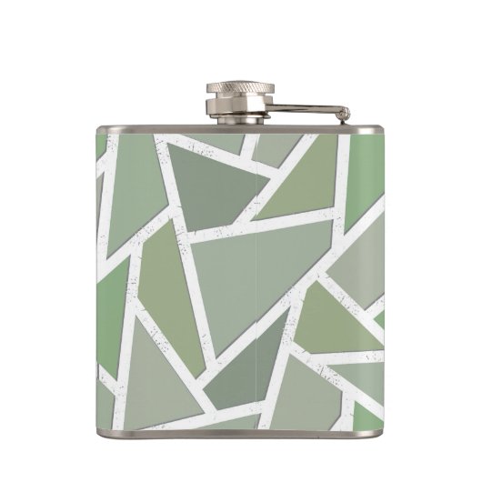 Olive-Green-Mosaik Flachmann (Rückseite)