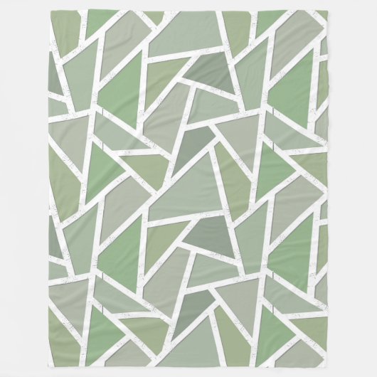 Olive-Green-Mosaik Fleecedecke (Vorderseite)
