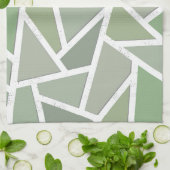 Olive-Green-Mosaik Geschirrtuch (Gefaltet)