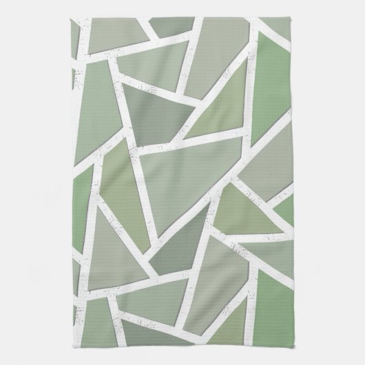 Olive-Green-Mosaik Geschirrtuch (Vertikal)