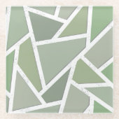 Olive-Green-Mosaik Glasuntersetzer (Vorderseite)
