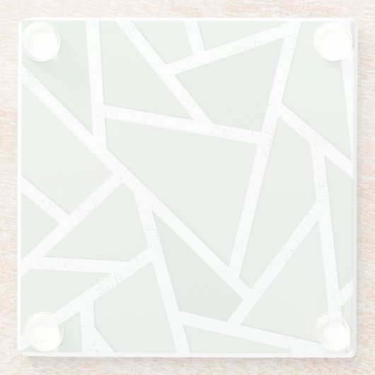 Olive-Green-Mosaik Glasuntersetzer (Rückseite)