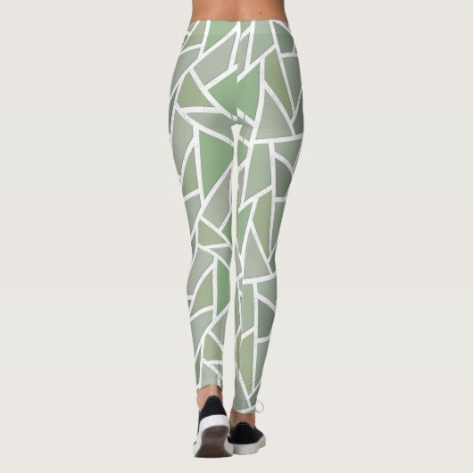 Olive-Green-Mosaik Leggings (Rückseite)