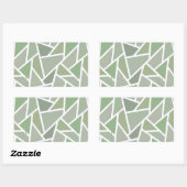 Olive-Green-Mosaik Rechteckiger Aufkleber (Blatt)