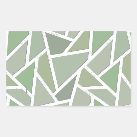 Olive-Green-Mosaik Rechteckiger Aufkleber (Vorderseite)