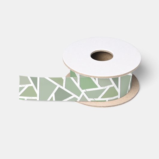 Olive-Green-Mosaik Satinband (Spule)