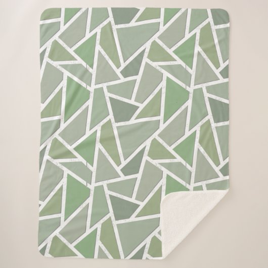 Olive-Green-Mosaik Sherpadecke (Vorderseite)