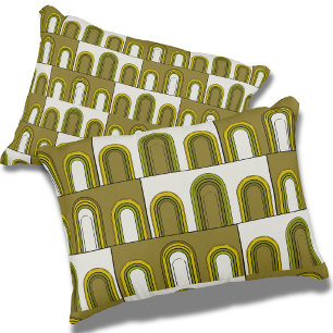 Olive Green & Mustard Yellow Mitte Jh. Dekokissen
