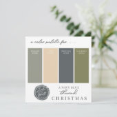 Olive Green Navy Blue & Gold Color Palette Card Einladung (Stehend Vorderseite)