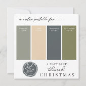 Olive Green Navy Blue & Gold Color Palette Card Einladung (Vorderseite)