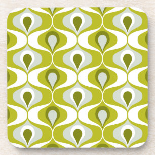 Olive Green Ogee Oval Pattern Getränkeuntersetzer